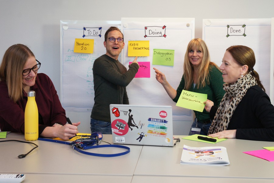 Ils ont mis en place le système IVR : Stefanie Luder, Sandro Kaufmann, Sue Ajdini, Melanie Röthlisberger
