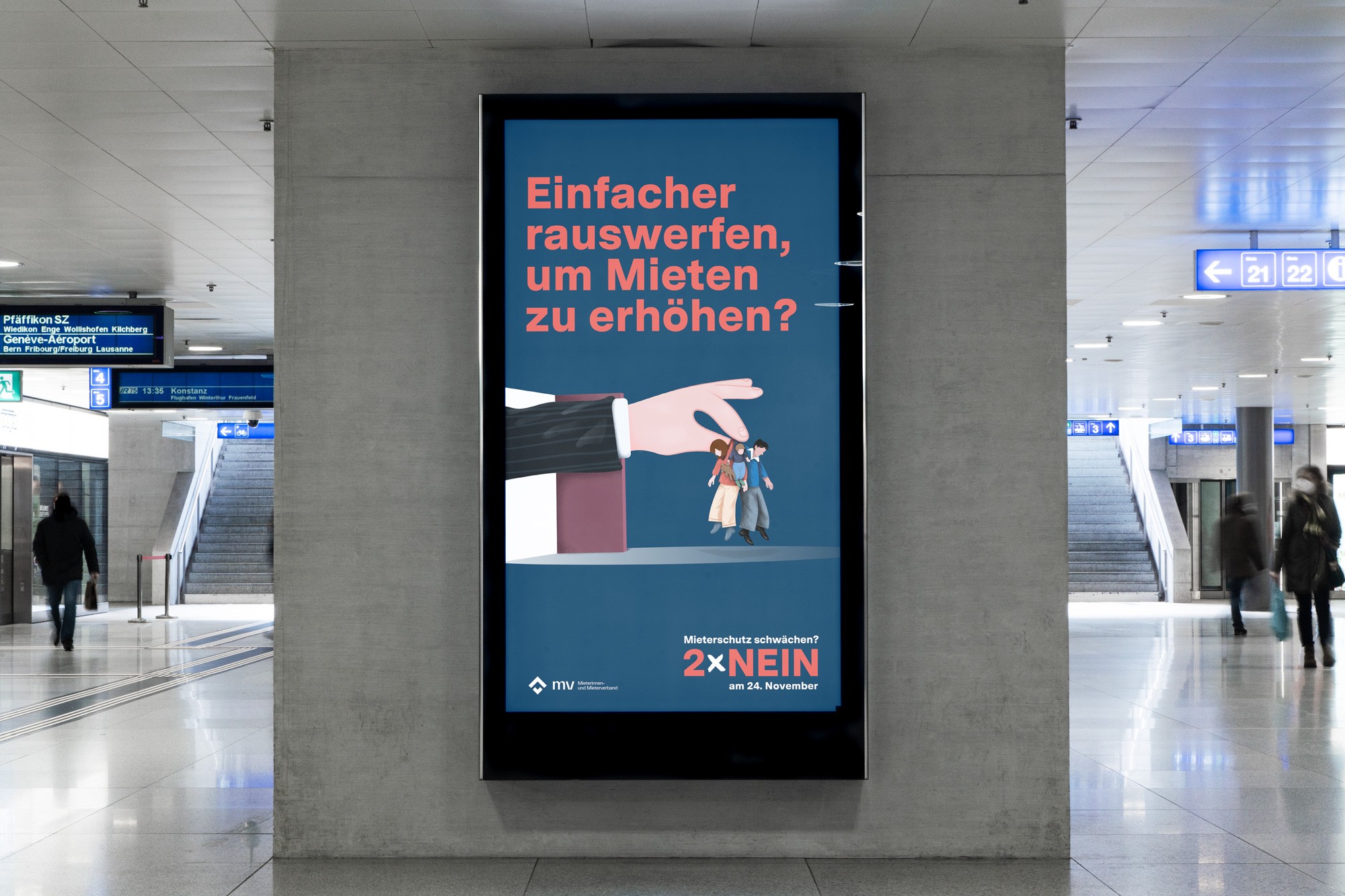 Digitales Plakat der Kampagne für den Mieterinnen und Mieterverband Schweiz