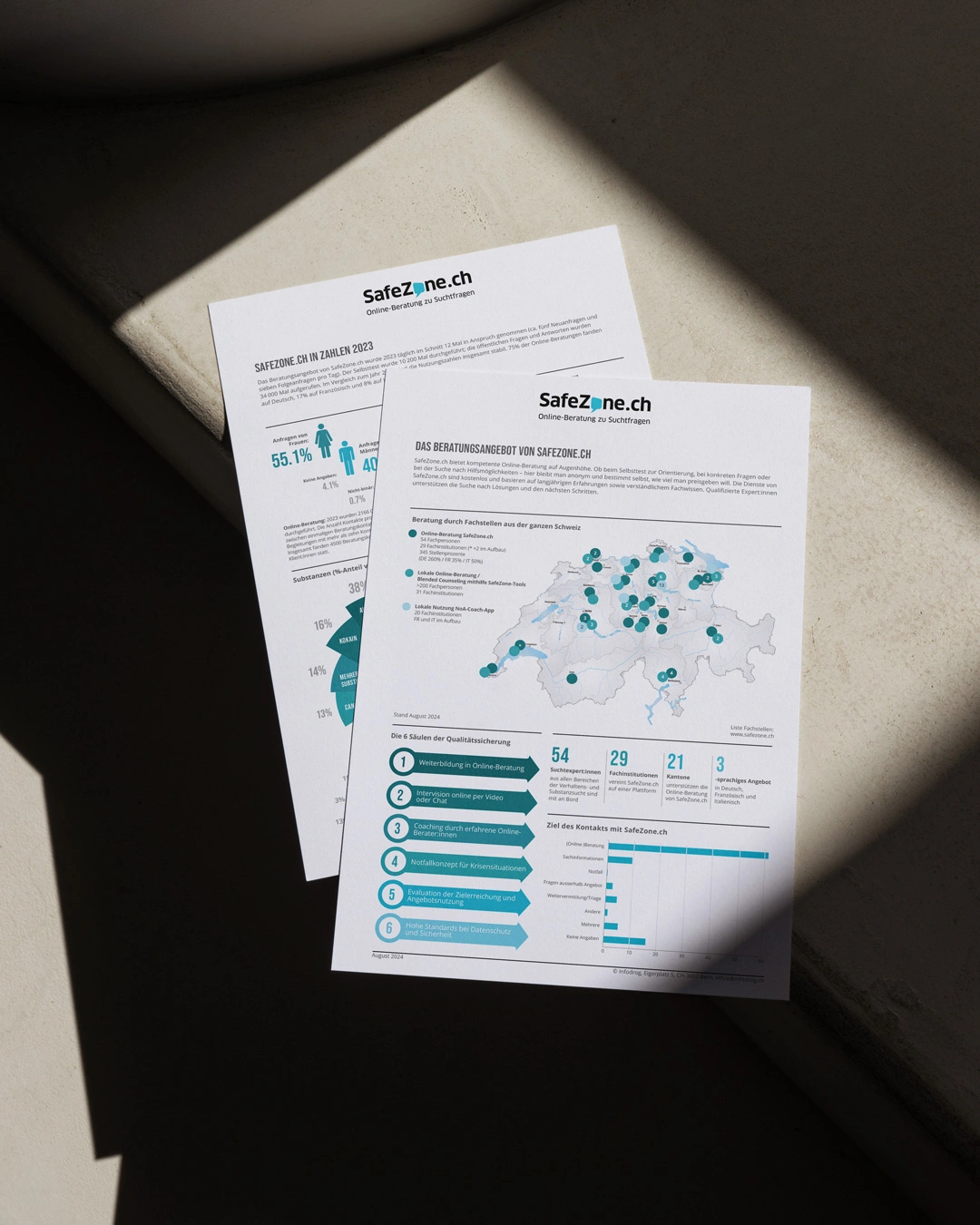 Fact sheet für die Beratungsplattform SafeZone.ch