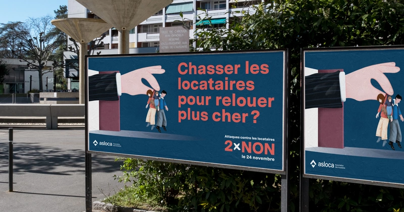 Französisches Plakat der Kampagne für den Mieterinnen und Mieterverband Schweiz