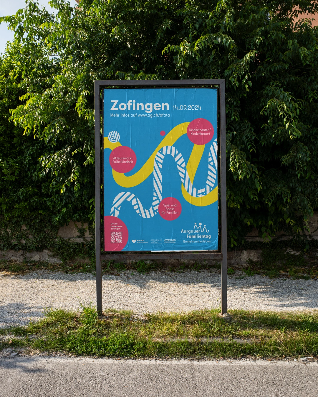 Plakate in Zofingen für den «Aargauer Familientag» für die Kundschaft Kanton Aargau.