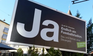 Plakat Fussballstadion Ja - Campaigning Feinheit