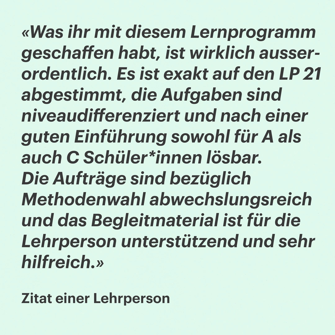 Zitat einer Lehrpersonen über die FinanceMission World für die Kundschaft Financemission.