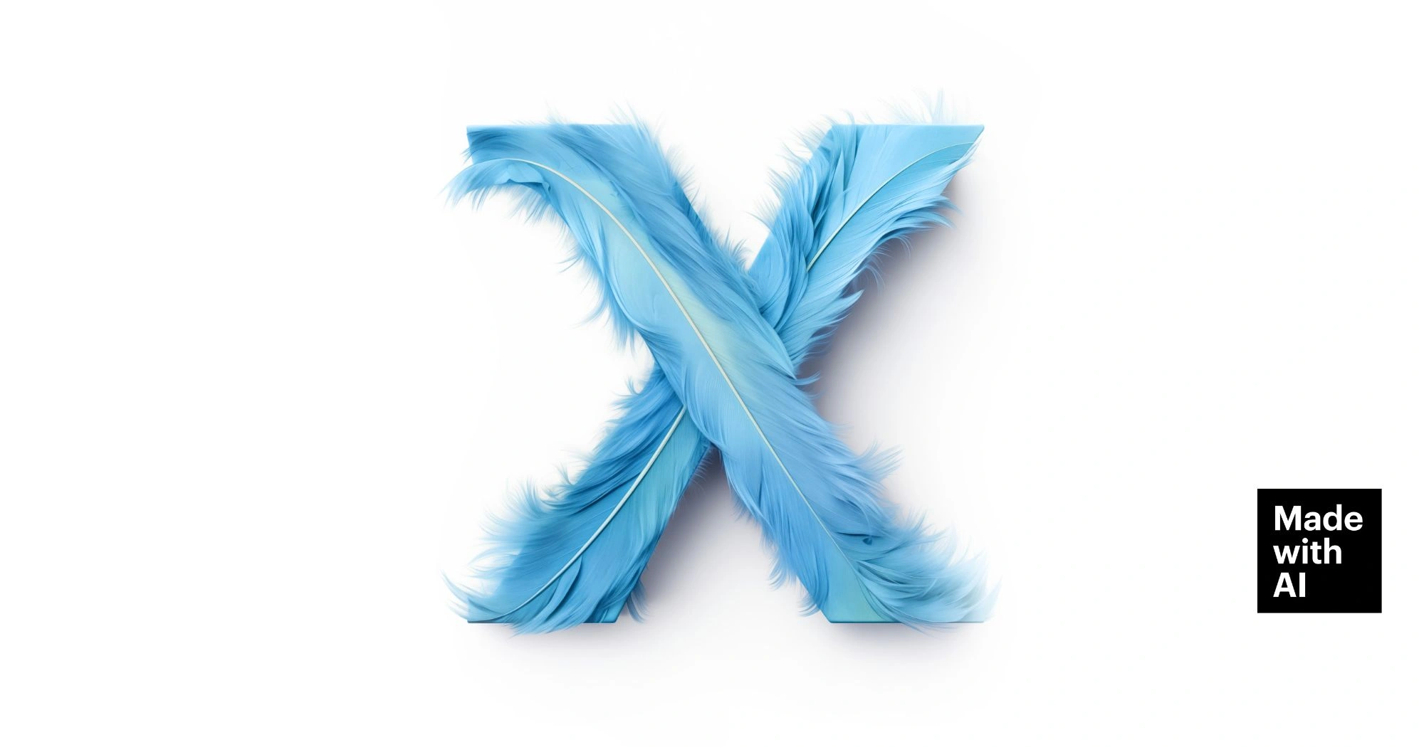 ein V mit Vogel Federn in der Farbe vom ehemaligen Twitter Logo