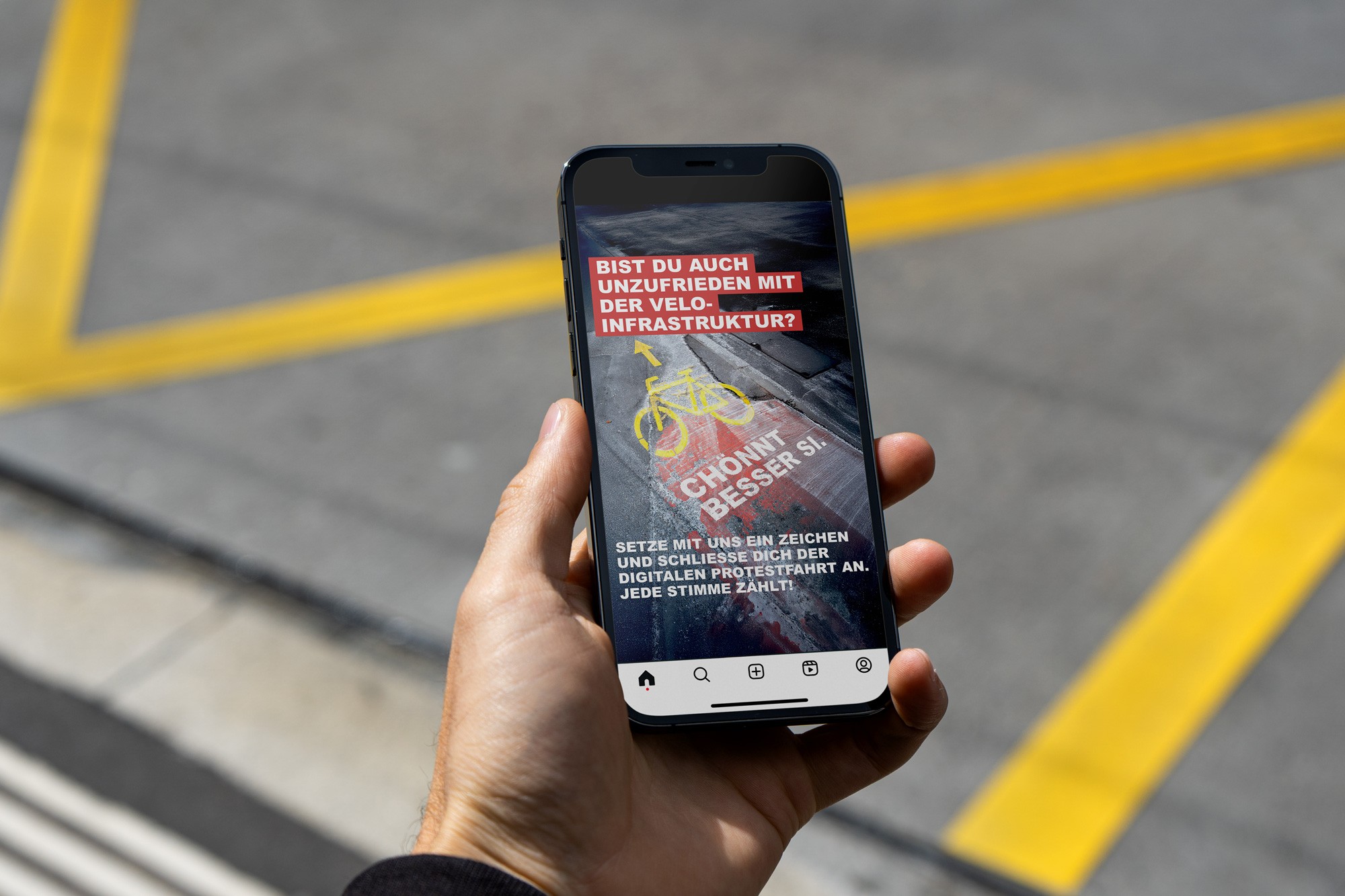 Social-Media Werbung für die Pro Velo-Kampagne