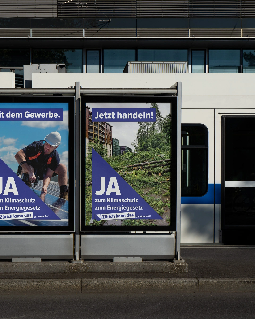 Plakat für die Kampagne «Ja zum Klimaschutz — Ja zum Energiegesetz»