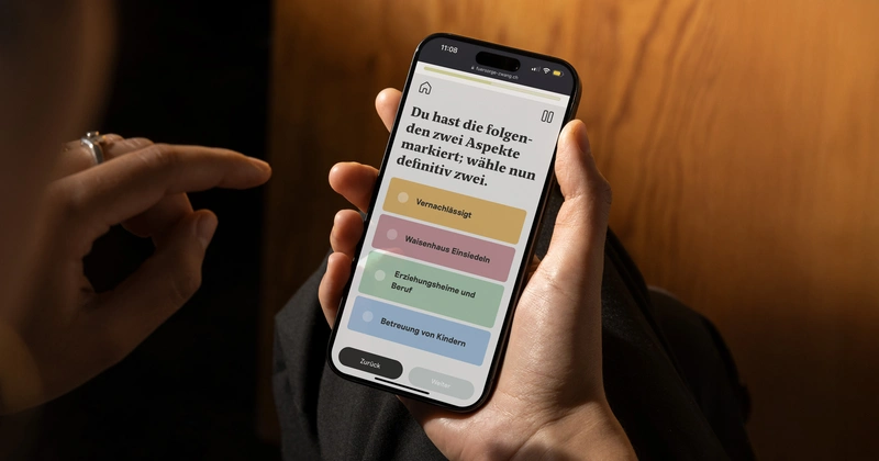 Mobile Ansicht der Web-App für die Fürsorgerische Zwangsmassnahmen