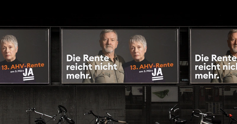 Deutsches Abstimmungsplakat zur 13. AHV-Rente