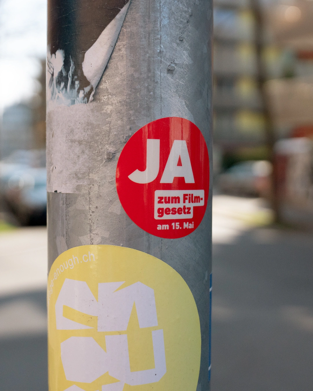 Sticker für die Abstimmungskampagne «Ja zum Filmgesetz»