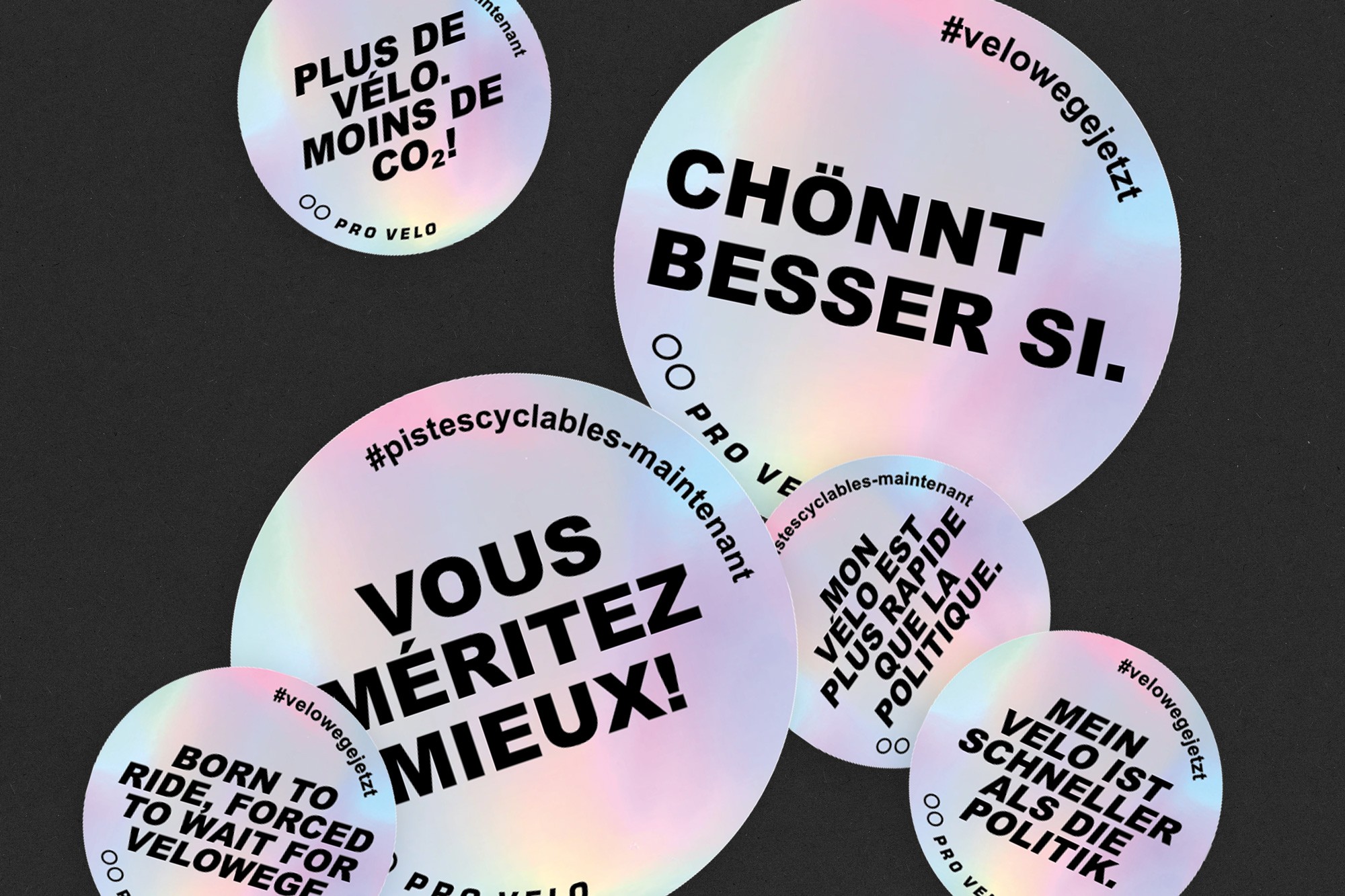 Sticker für die Pro Velo-Kampagne