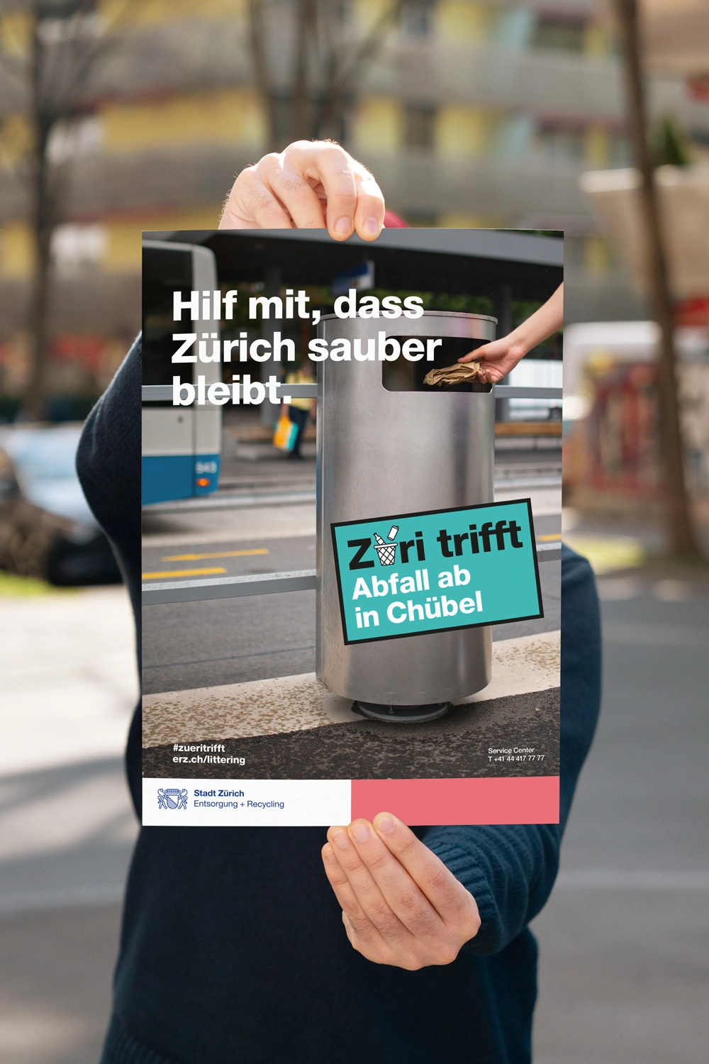 Plakat für die Kampagne «Züri Trifft» für die Kundschaft ERZ.