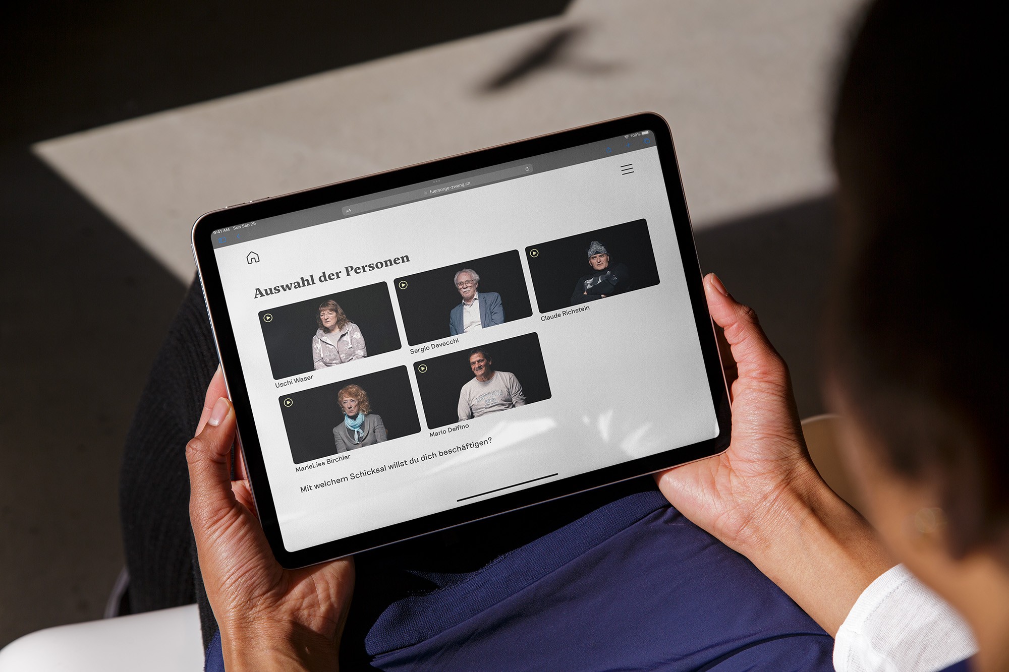 Videoauswahl auf der Lern-App für die Fürsorgerische Zwangsmassnahmen
