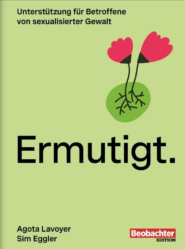 Buchcover mit grüner Hintergrundfarbe darauf eine Illustration einer Blume, deren Wurzeln zu sehen sind. Titel des Buches: Ermutigt