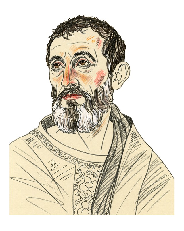 Porträtzeichnung von Augustinus