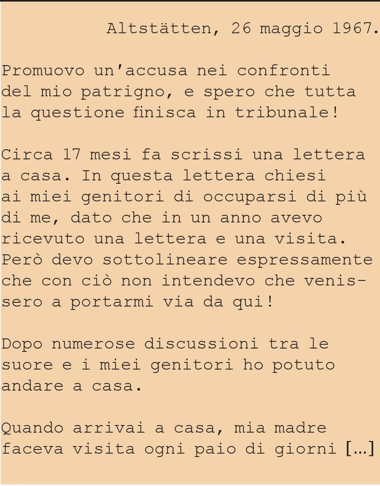 Atto di accusa contro il patrigno