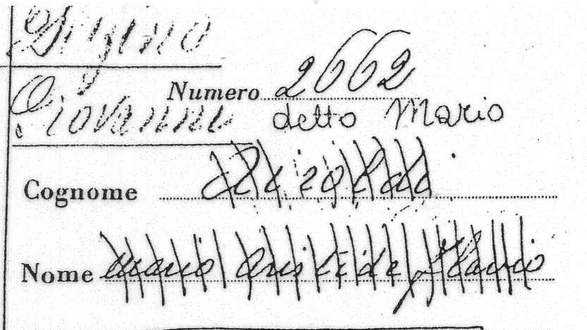 Mario Delfinos Taufschein
