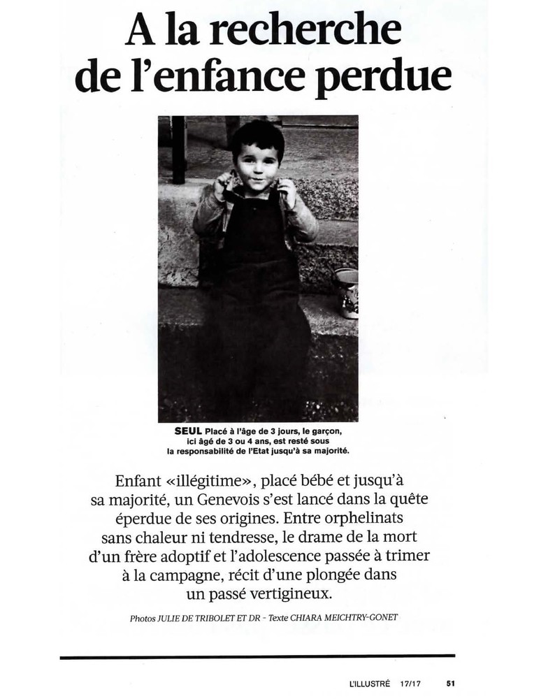 Extrait d’un article du magazine L’Illustré, p. 51, 26 avril 2017.