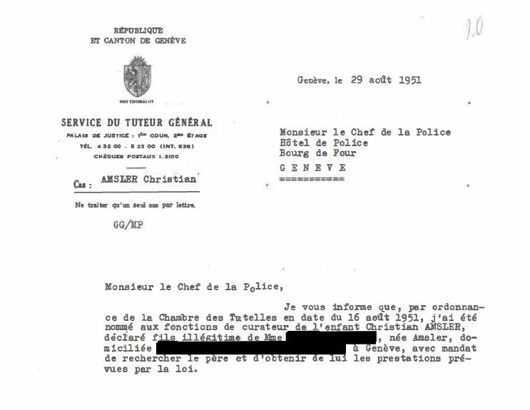 Courrier du Tuteur général adjoint