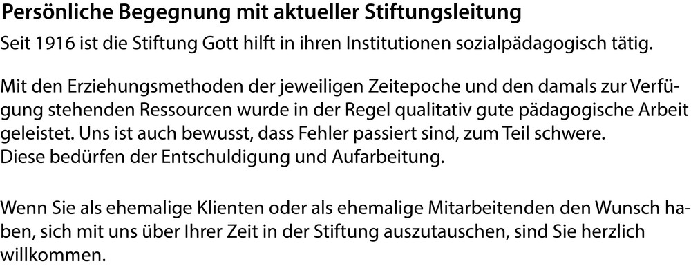 Webseite der Stiftung «Gott hilft», Ausschnitt