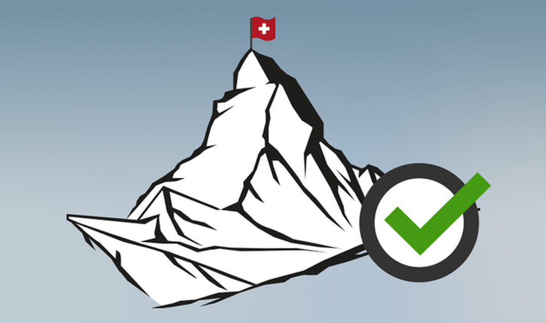 Illustration vom Matterhorn mit Checkmark