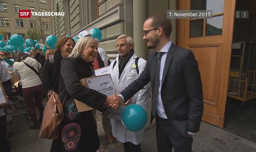 Unterschriftenübergabe des Verbands SBK bei der Bundeskanzlei