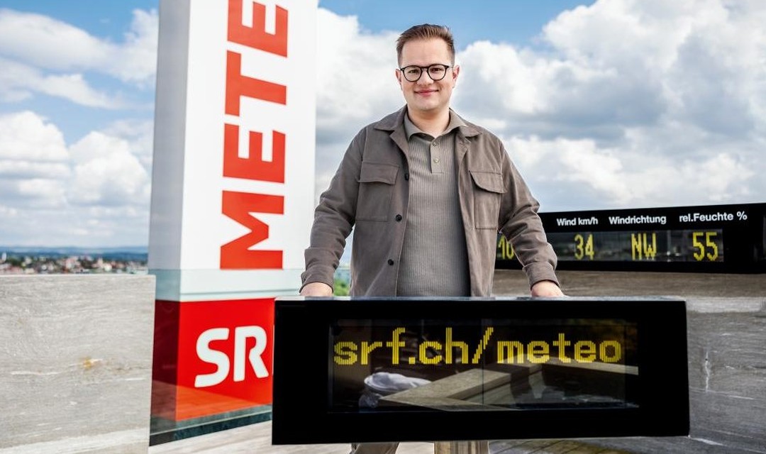 Foto von Simon Eschle auf dem SRF Meteo-Dach