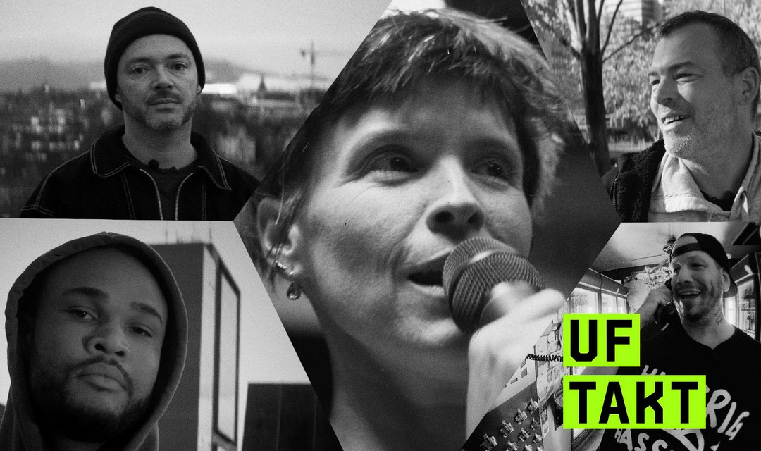 Die Rapper*innen Greis, Nativm Big Zis, EKR und Gimma