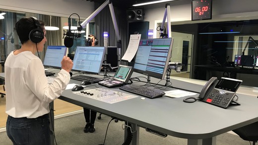 Bild von Die erste Sendung aus dem neuen Radiostudio Basel