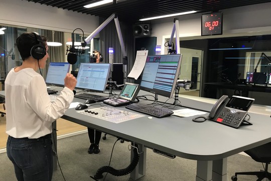 Bild von Die erste Sendung aus dem neuen Radiostudio Basel