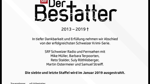 Bild von Drehstart zur siebten und letzten Staffel von «Der Bestatter»