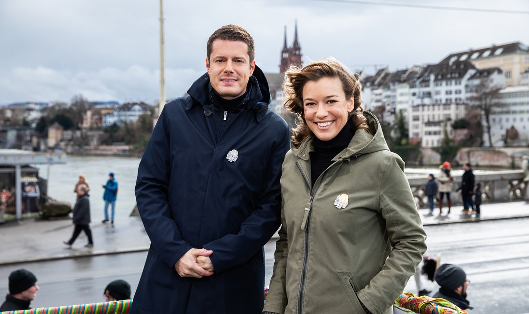 Simon Thiriet, Ko-Moderator Cortège Live und Moderatorin Eva Nidecker