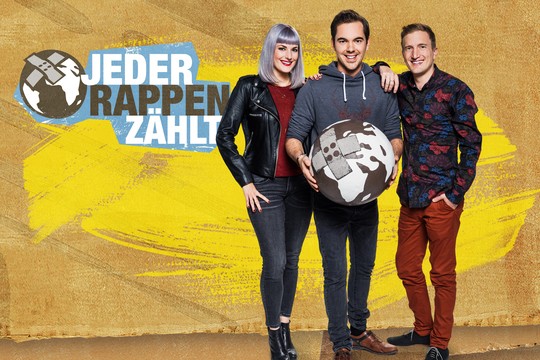 Bild von «Jeder Rappen zählt» 2017 mit Nägeli, Nay und Büsser