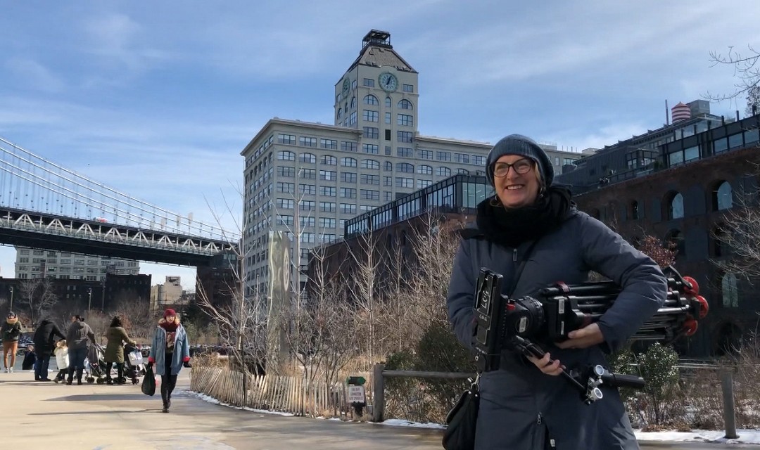 Andrea Pfalzgraf unterwegs an einem Dreh in New York