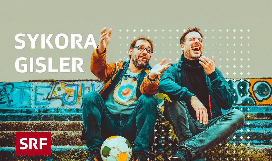 Sykora und Gisler sitzen auf einer Treppe