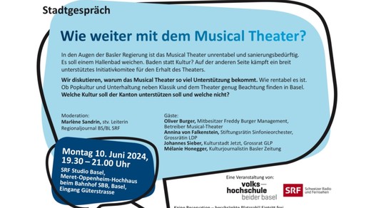 Bild von «Stadtgespräch»: Wie weiter mit dem Musical Theater?