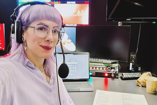 Bild von Simultandolmetscherin an den Oscars