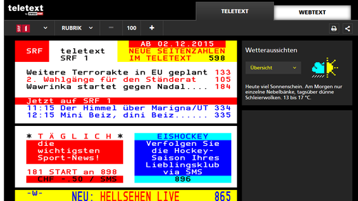 Bild von Benutzerfreundlich und schnell – Teletext mit neuen Seitenzahlen