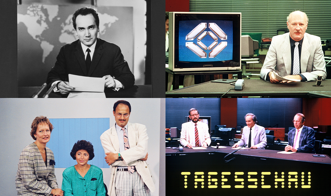 Bildcollage aus alten «Tagesschau»-Sendungen