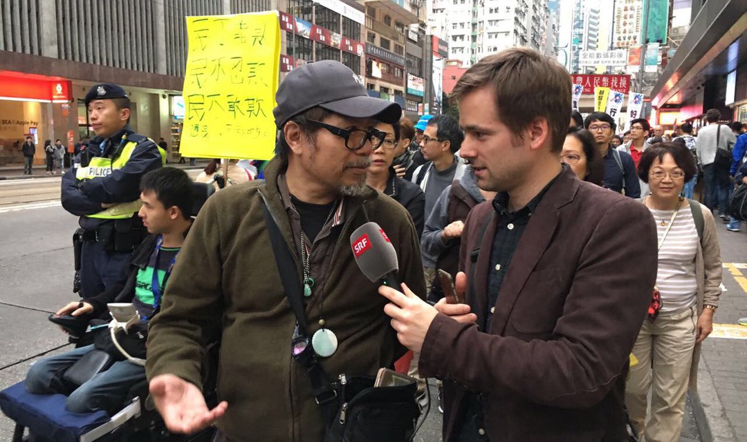 Bild von Martin Aldrovandis Arbeitsalltag als SRF-Korrespondent in Nordostasien