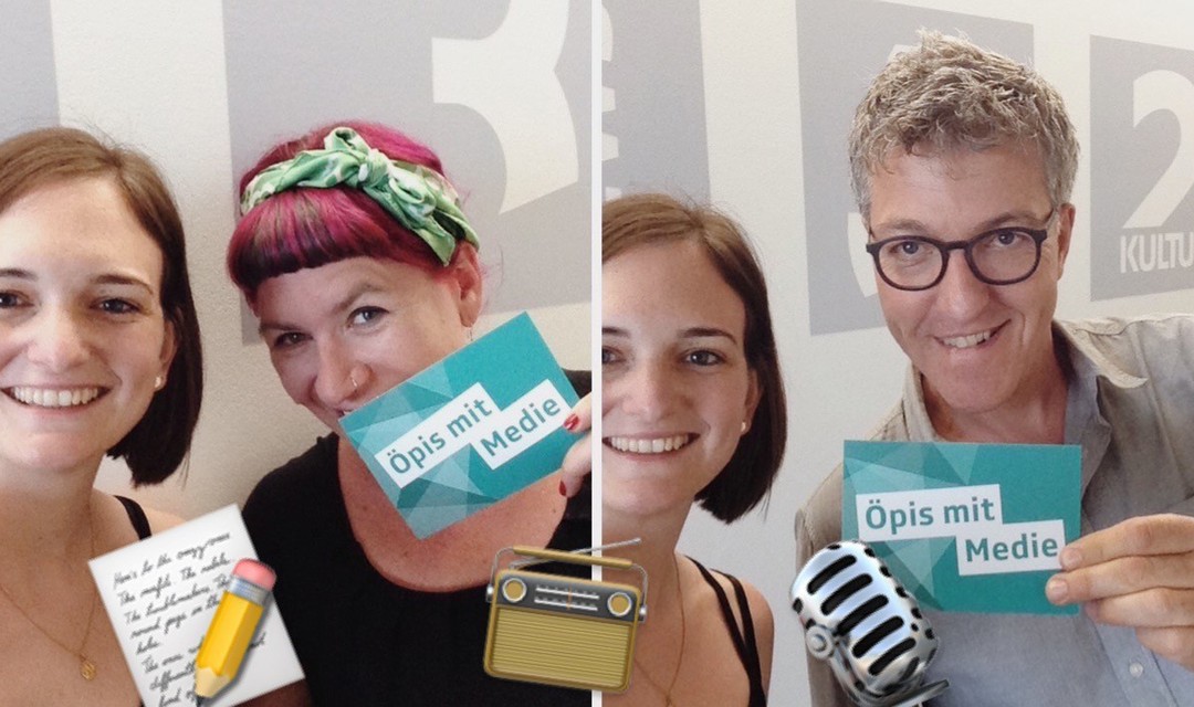 Praktikantin Nina Meroni mit Moderatoren