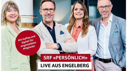 Bild von Kaffee und Gipfeli mit der SRG Obwalden an der SRF1 Radio-Talk-Sendung «Persönlich» im Kursaal in Engelberg