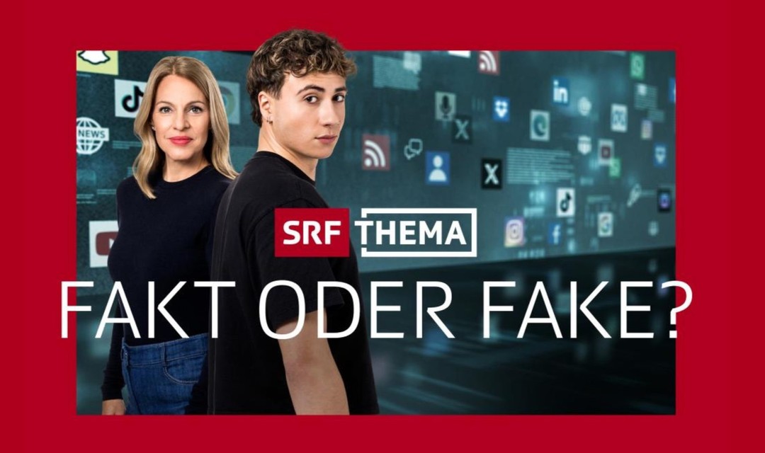 SRF Thema Fakt oder Fake? Die Hosts: Andrea Vetsch und Leon Morson 2026