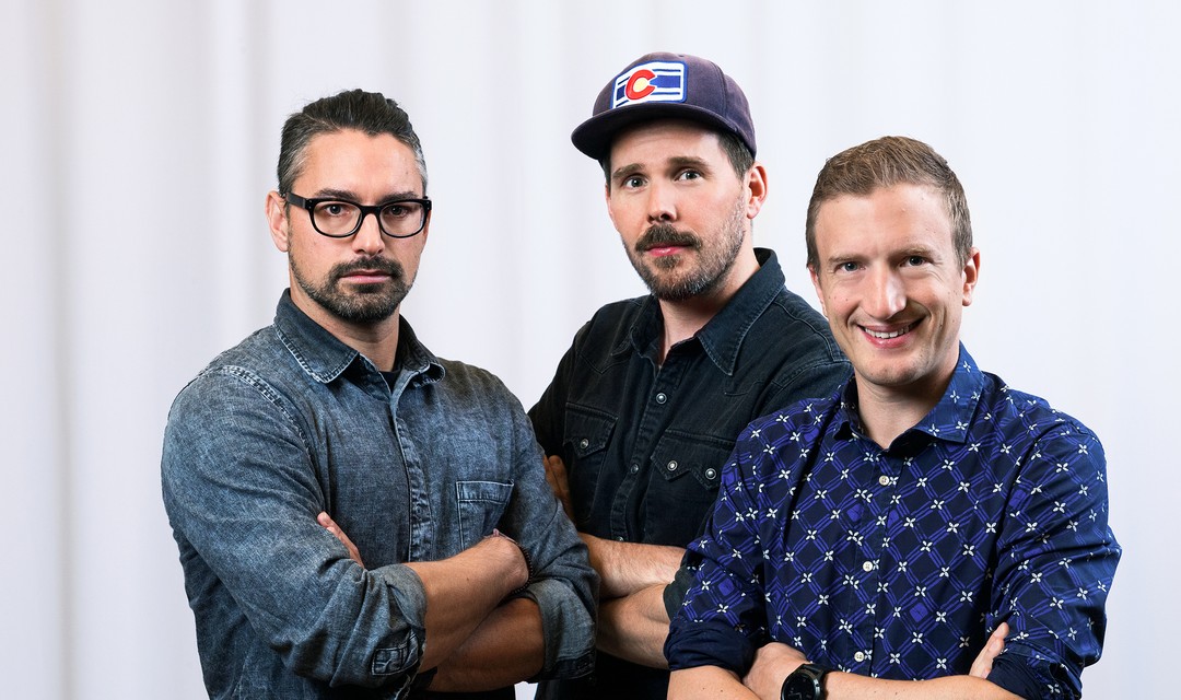 Die Hosts von «Quotenmänner»: Stefan Büsser, Michael Schweizer und Aron Herz