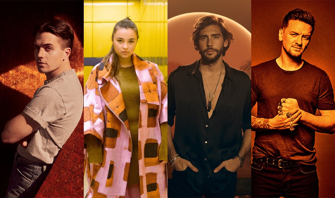 Porträts von Andryy, Joya Marleen, Alvaro Soler und Ben Zucker